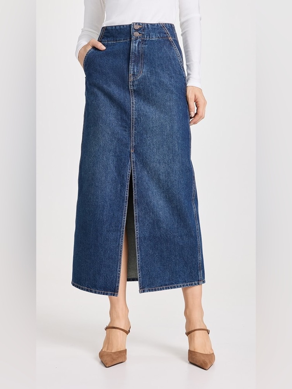 Veronica Beard Denim Patricia Maxi Skirt size 10